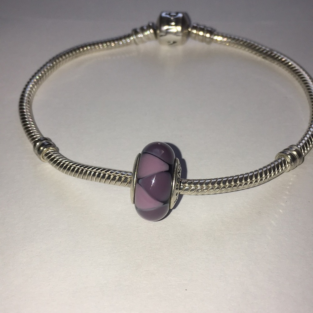 Retired Pandora Captivating Purple Murano Glass - Picture 2 of 3